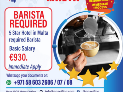 BARISTA REQUIRED - MALTA